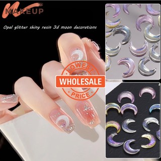 [Preços Por Atacado] 10/50Pcs/Bag DIY Manicure Acessórios De/Arte De Unhas De Lua De Resina/Decoração Cartoon/Ornamentos Estéreo Laser Star/Perfuratriz Colorida/Peças De Jóias