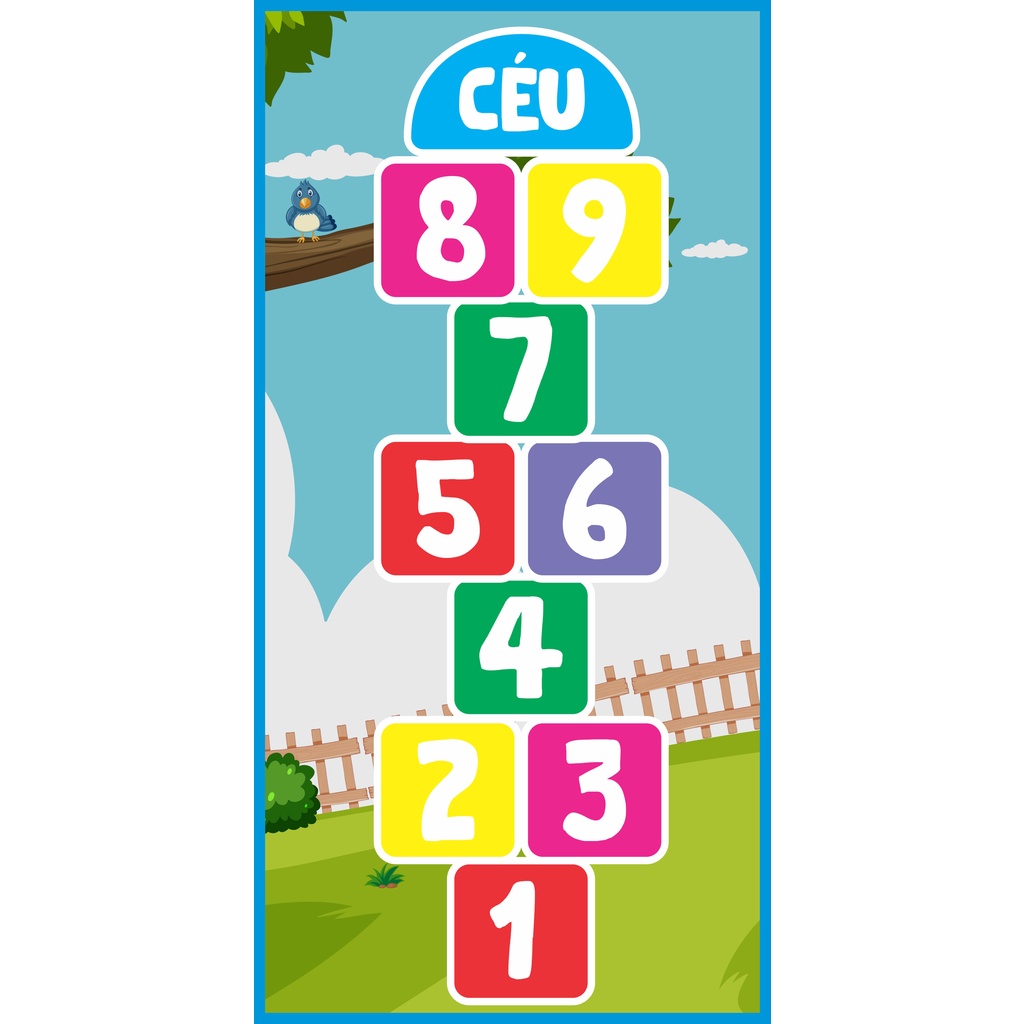 Brinquedo Tapete De Lona Amarelinha Brincadeiras Tam 140cm X 70 em Oferta na Shopee