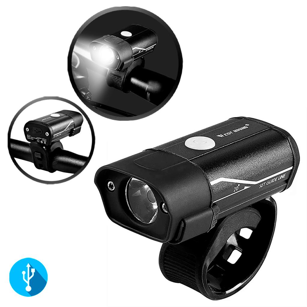 Farol Dianteira Para Bike Lanterna Sinalizadora Led Potente Recarregável Profissional Ciclismo Bicicleta