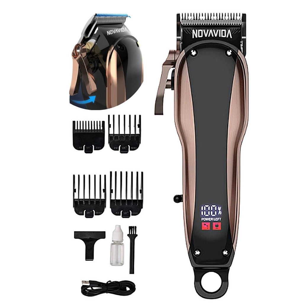 Maquina de Cortar Cabelo Profissional com Lâmina Ajustável Bateria de Alta Capacidade