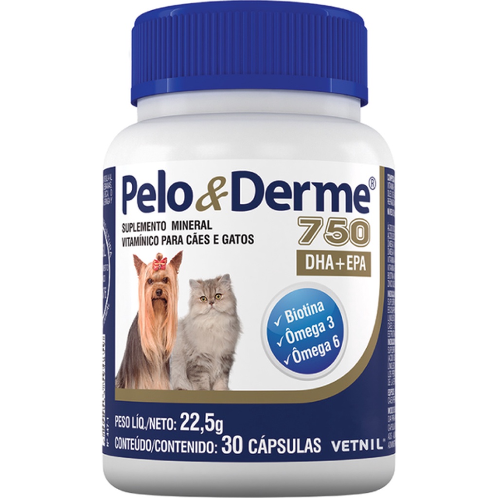 Pelo & Derme DHA + EPA 750 Vetnil - 30 Cápsulas em Oferta na Shopee