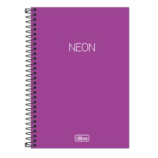 Caderno espiral capa plástica sem pauta 1/4 80 folhas Neon Roxo Tilibra