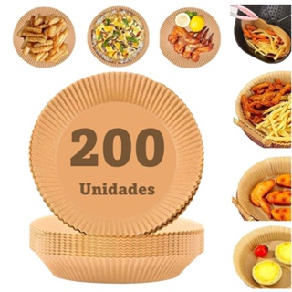 Kit 200 Forro Papel Airfryer Descartável Forma Antiaderente em Oferta na Shopee