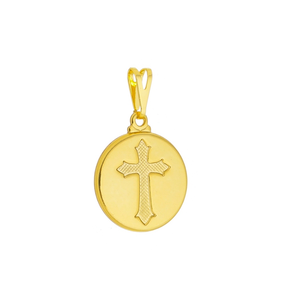 Corrente Veneziana 1mm + Pingente Medalhão com Cruz