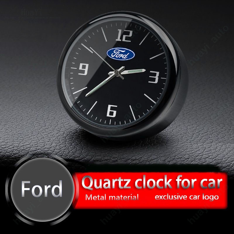 Relógio Luminoso Mini Carro De Quartzo Para Painel De Instrumentos Saída De Ar Qualquer Adesivo Ford Ranger Bronco Focus Kuga Ka EcoSport Territory Transit Série F Maverick Figo Acessórios Carros
