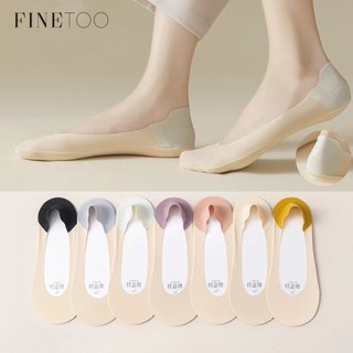 FINETOO Meias De Seda De Gelo Algodão De Fundo À Prova De Odor Invisíveis De Baixo Tejadilho Antiderrapante Não Cai Com Curtas Femininas em Oferta na Shopee
