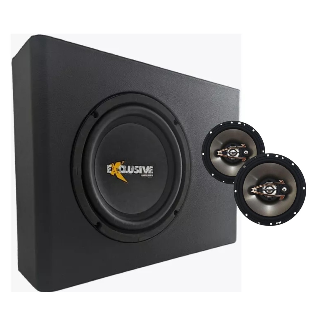 Kit Caixa Amplificada Slim Exclusive 200wrms C/ Falante Qr6