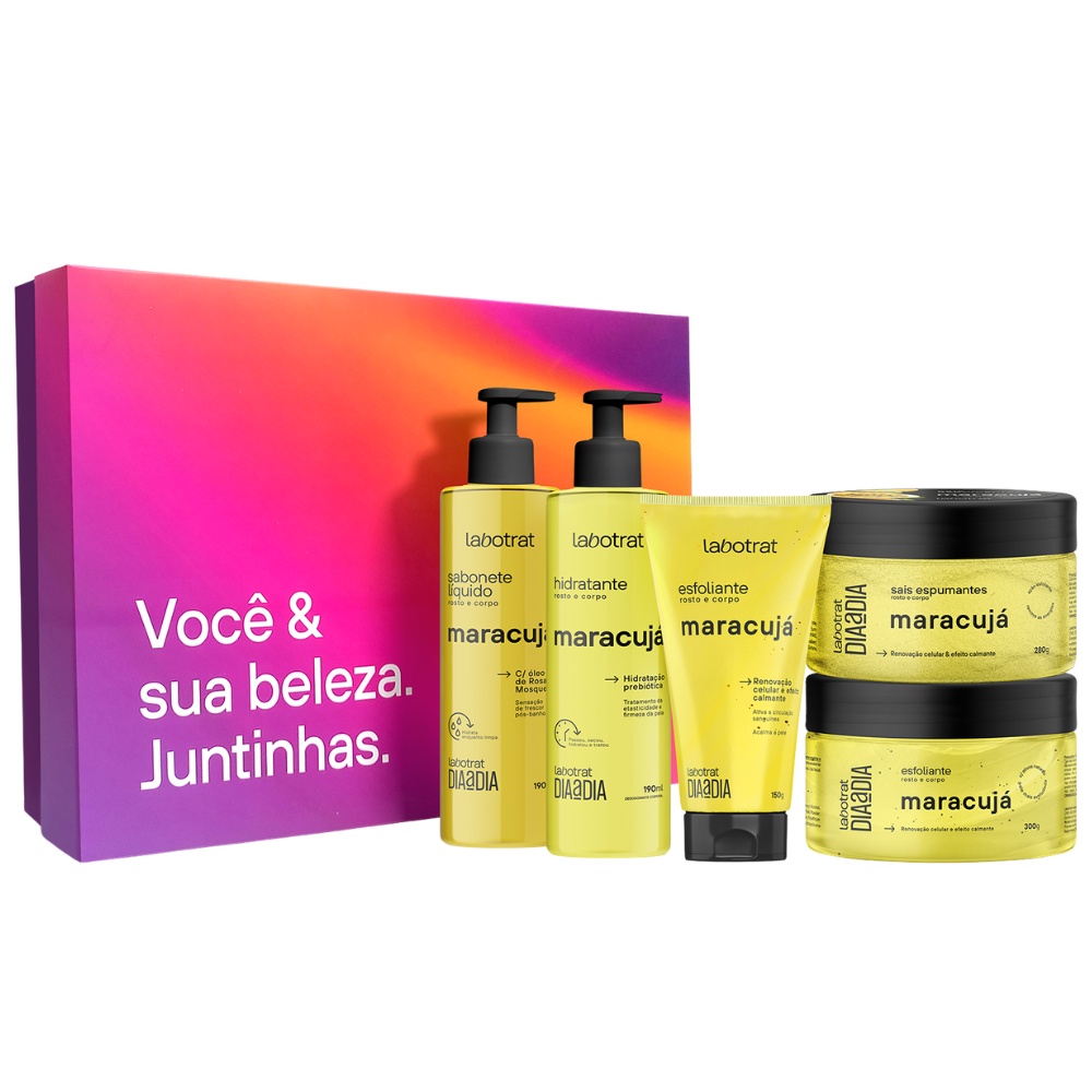Kit Cuidado Rosto E Corpo Hidrata Esfolia Maracujá Labotrat - Beauty