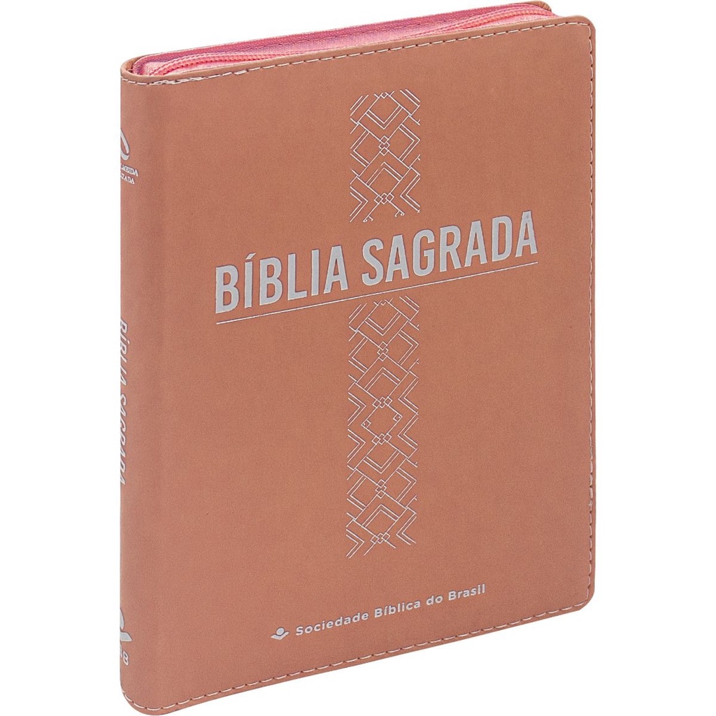 Bíblia Sagrada NAA | Letra Grande | Zíper | Rosa Cruz em Oferta na Shopee
