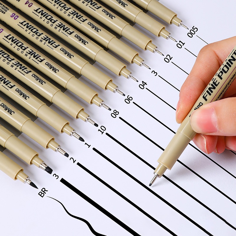 Caneta De Desenho De Linha Tinta Pigmentada À Prova D'água Arte E Arquitetura , De Cabeça Macia em Oferta na Shopee