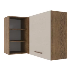 Armário de Cozinha Aéreo de Canto 1 Porta linha de 60 cm de profundidade Rustic/Crema Agata Madesa