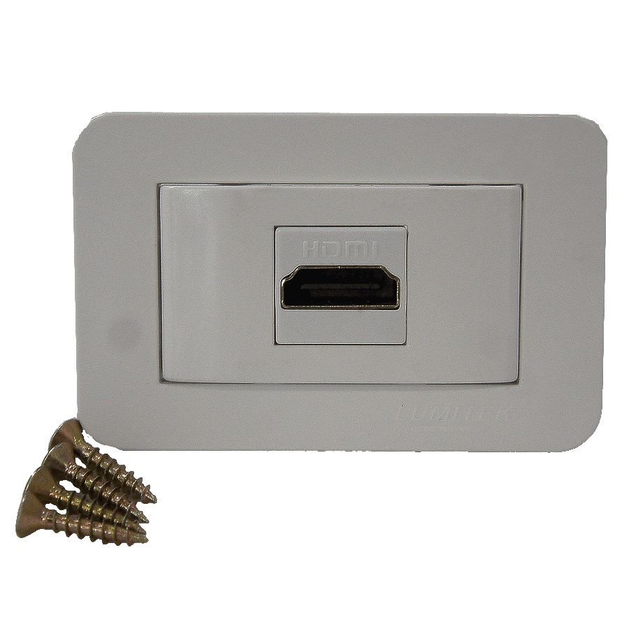 Tomada para Móveis HDMI Lumitek Branco 10A Conector HDMI para Painel e Móveis