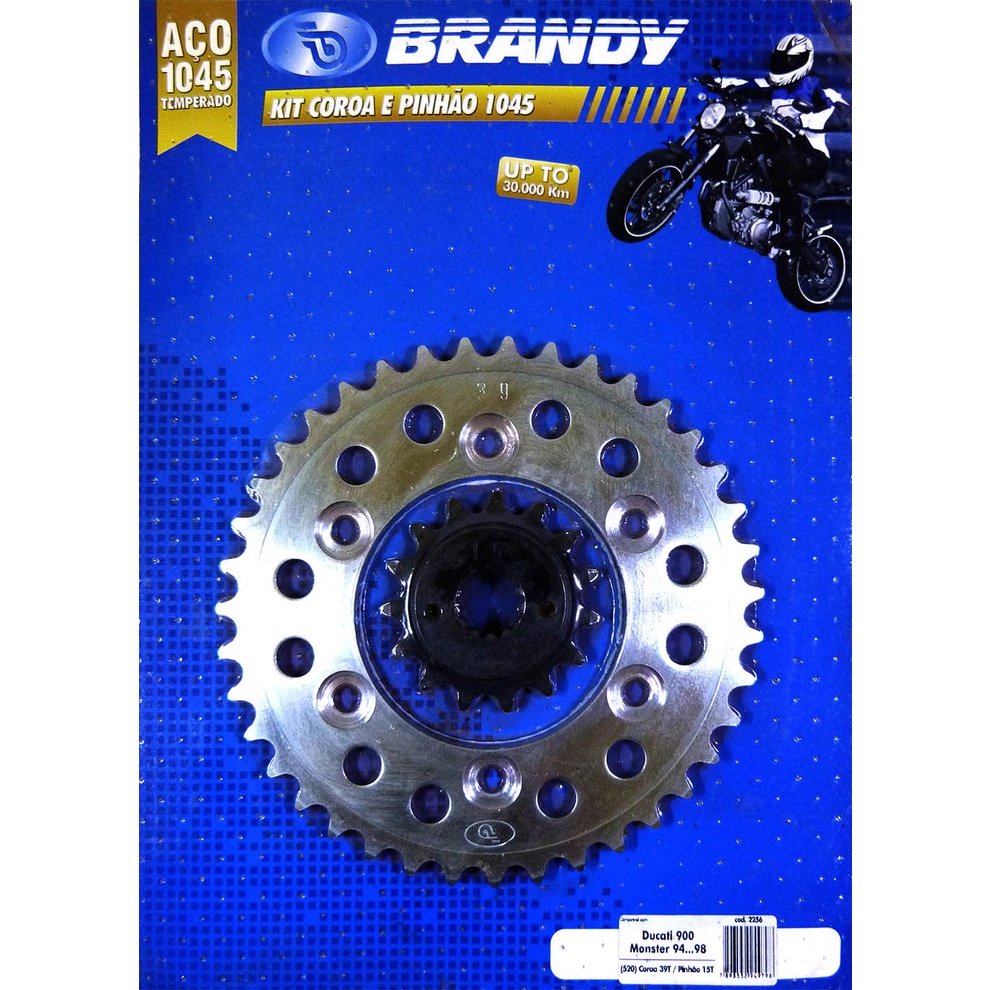 Kit Relação para Moto Ducati 900 Monster Z 1994 até 1998 /  2000 até 2001 Sem Corrente - Brandy