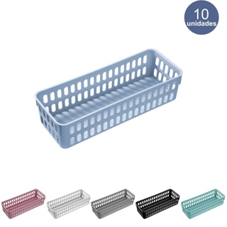 Cesto Decorativo Caixa Organizadora Slim G Kit Com 10 - Para cozinha armarios gavetas em Oferta na Shopee