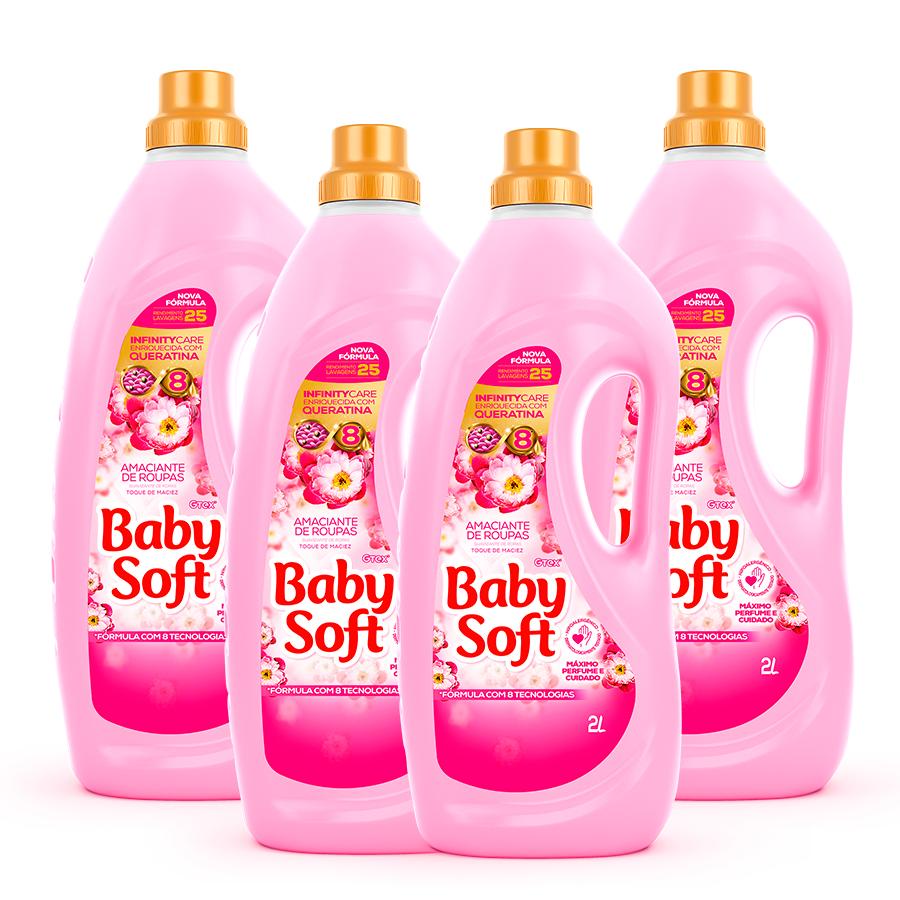 Kit 4 Amaciante Baby Soft Toque De Maciez 2L (Rosa) - Home & Living