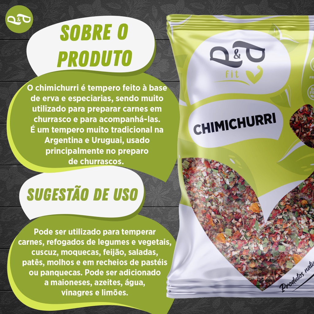 Tempero Chimichurri Sem Pimenta 1Kg - P&P - Food & Beverages