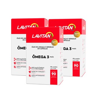 Omega 3 Lavitan Mais Suplemento 90 Comprimidos 3 Caixas