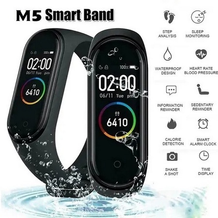 Relogio Smartwatch Pulseira Inteligente M5 PRETO Smartband Medidor Cardíaco Pressao Arterial Esportes
