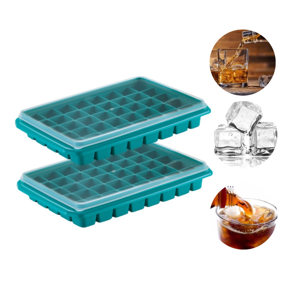 2 Formas Gelo C/ Tampa Cubo Grande 40 Cubos Drink Whisky em Oferta na Shopee