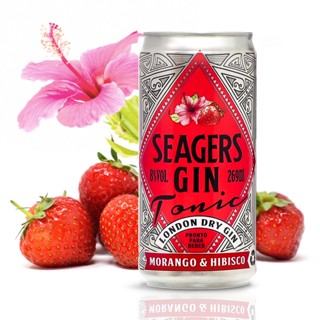 Seagers Gin Tonic - Morango e Hibisco - 269ml Kit c/ 6 latas
