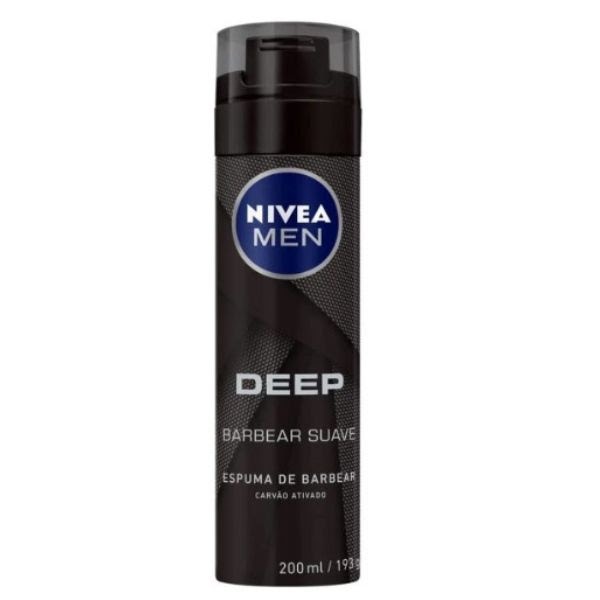 Espuma de Barbear Nívea Men Deep 200ml Com carvão ativado