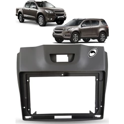 Moldura De Painel 2 Din 9" Polegadas Pickup S10 Trailblazer 2012 à 2016 - Cinza
