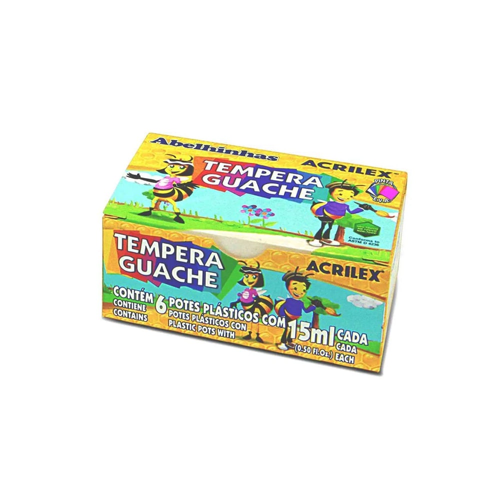 Tinta Tempera Guache Com 6 Acrilex