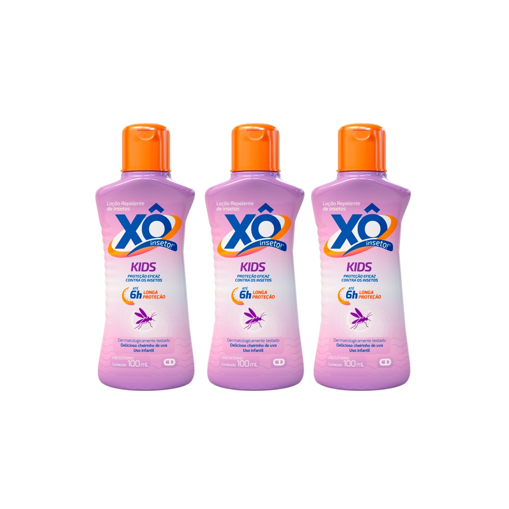 Repelente Xô Inseto Infantil KIDS! 100ML 3 Unidades