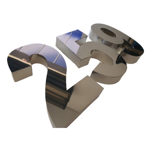 Números Residencial Aço Inox Espelhado 20 Cm Pronta Entrega