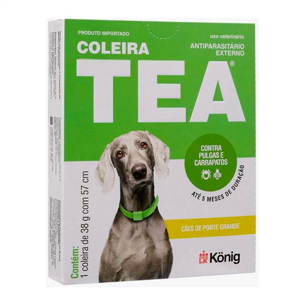 TEA König 57 cm Coleira Antiparasitária para Cães Porte Grande - 38 g em Oferta na Shopee