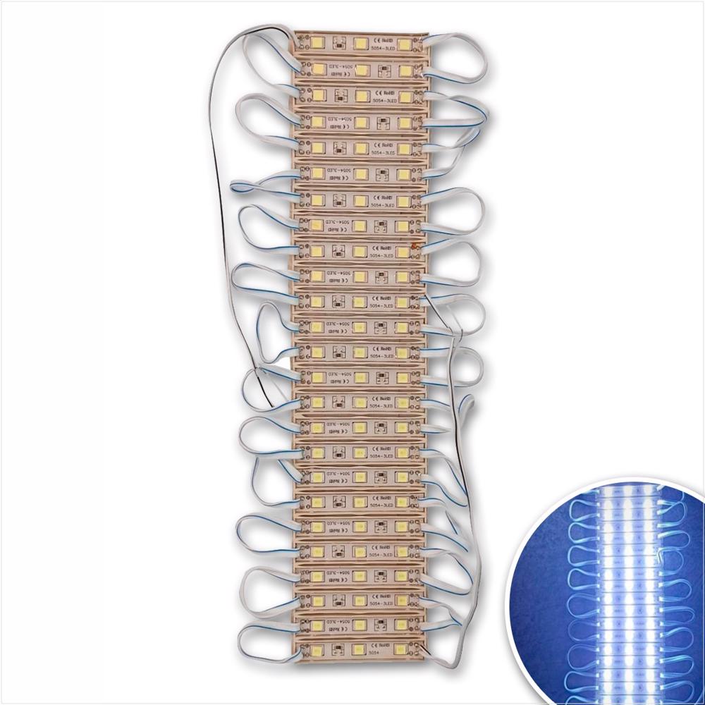 200 Módulo De Led 5054 Barra 3 Led Ip67 6500k Branco Frio Para Comunicação Visual