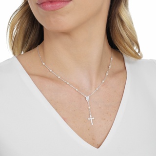 Colar Gargantilha Terço Pérolas Folheado A Prata. em Oferta na Shopee