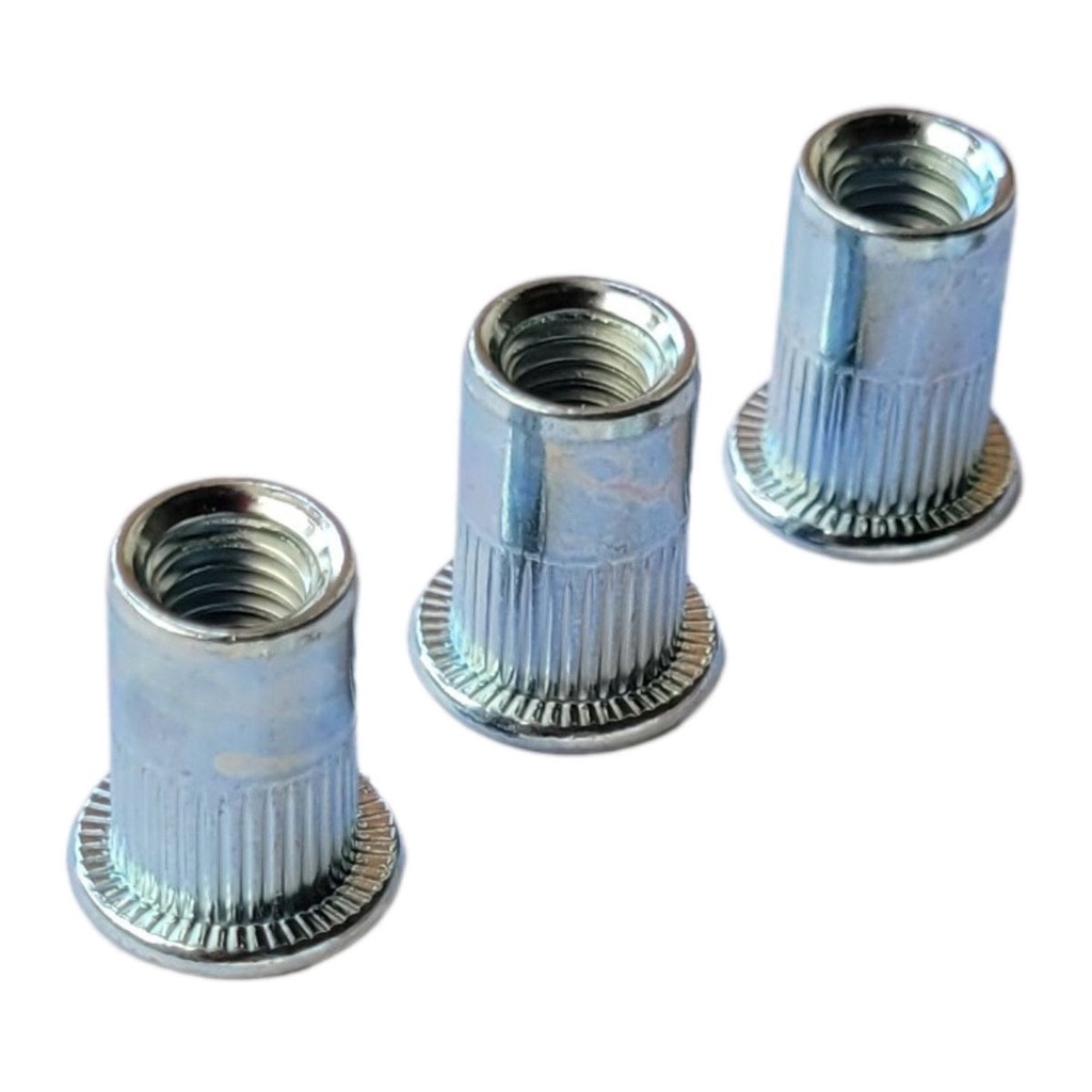 30pça Porca Rebite de Rosca Interna M4 Aba Plana ZB Estriado