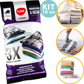 Kit Saco a Vácuo 10 Unidades 50x60 Guarda Roupa para Organização Viagem Mala Armário SEM BOMBA INCLUSA