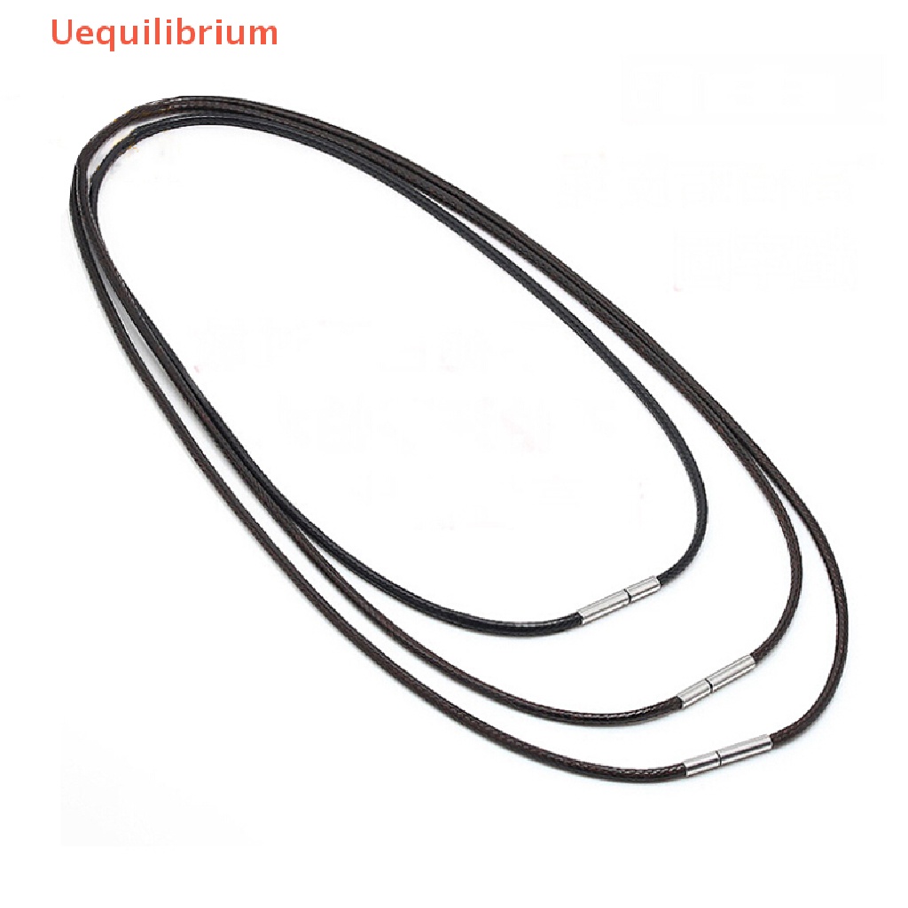 Uequilibrium Black Fio De Cera Couro Aço Inoxidável Gargantilha De Jóias De Corda Novo