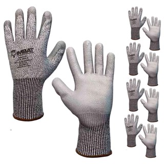 Kit 5 Luvas de Proteção Anticorte PU T9 LV-AC-BPUC-9 IMBAT