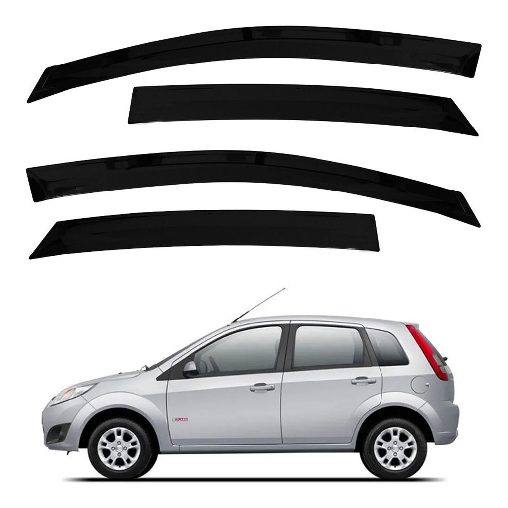 Calha De Chuva Defletor Fiesta Amazon Hatch Sedan 2003 A 2013 4 Portas Esportivo Slim 61.001A