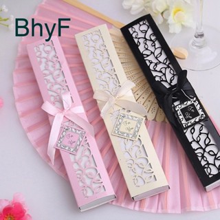 Ventilador De Mão Dobrável BhyF 1 Conjunto Personalizado De Dança De Casamento Com Caixa De Presente Favorece Ventiladores Decorativos