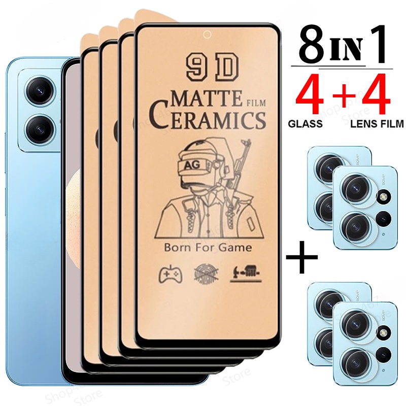 8 IN1 Redmi Nota 12S 12 Turbo 12 Pro Plus 4G 5G Película De Proteção Da Lente Câmera Cerâmica Fosca Macia Mi POCO F5 X5 F4 X4 GT Protetor De Tela