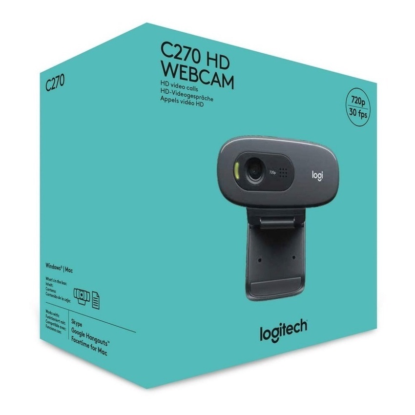 Câmera Webcam C270 Logitech Hd 720p  Pc/notebook/mac/window