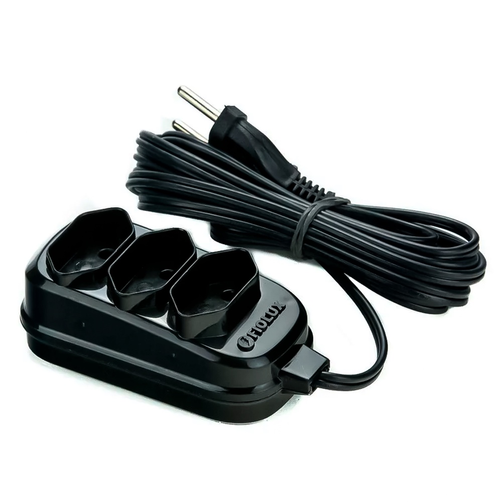 Extensão Cabo 2m Bipolar Preta Com 3 Tomadas Multiuso Casa Comércio Para Ligar Eletrodomésticos em Oferta na Shopee