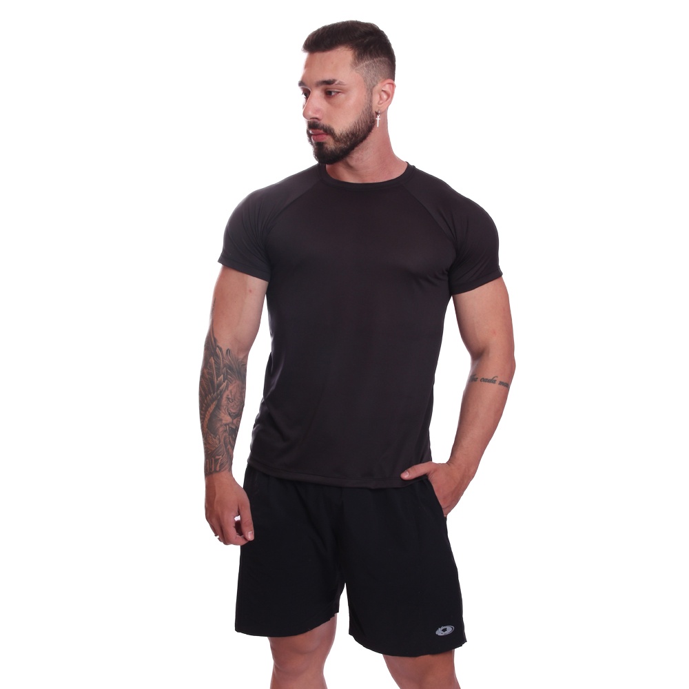 Camiseta Masculina Manga Curta Good Look Dry Fit Proteção Solar UV Fitness Academia Treino Camisa Confortável