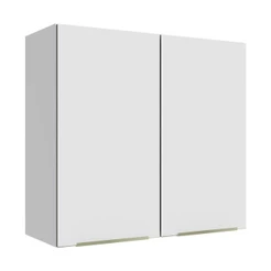 Armário Aéreo 70 cm 2 Portas Branco/Branco Veludo Lux Madesa