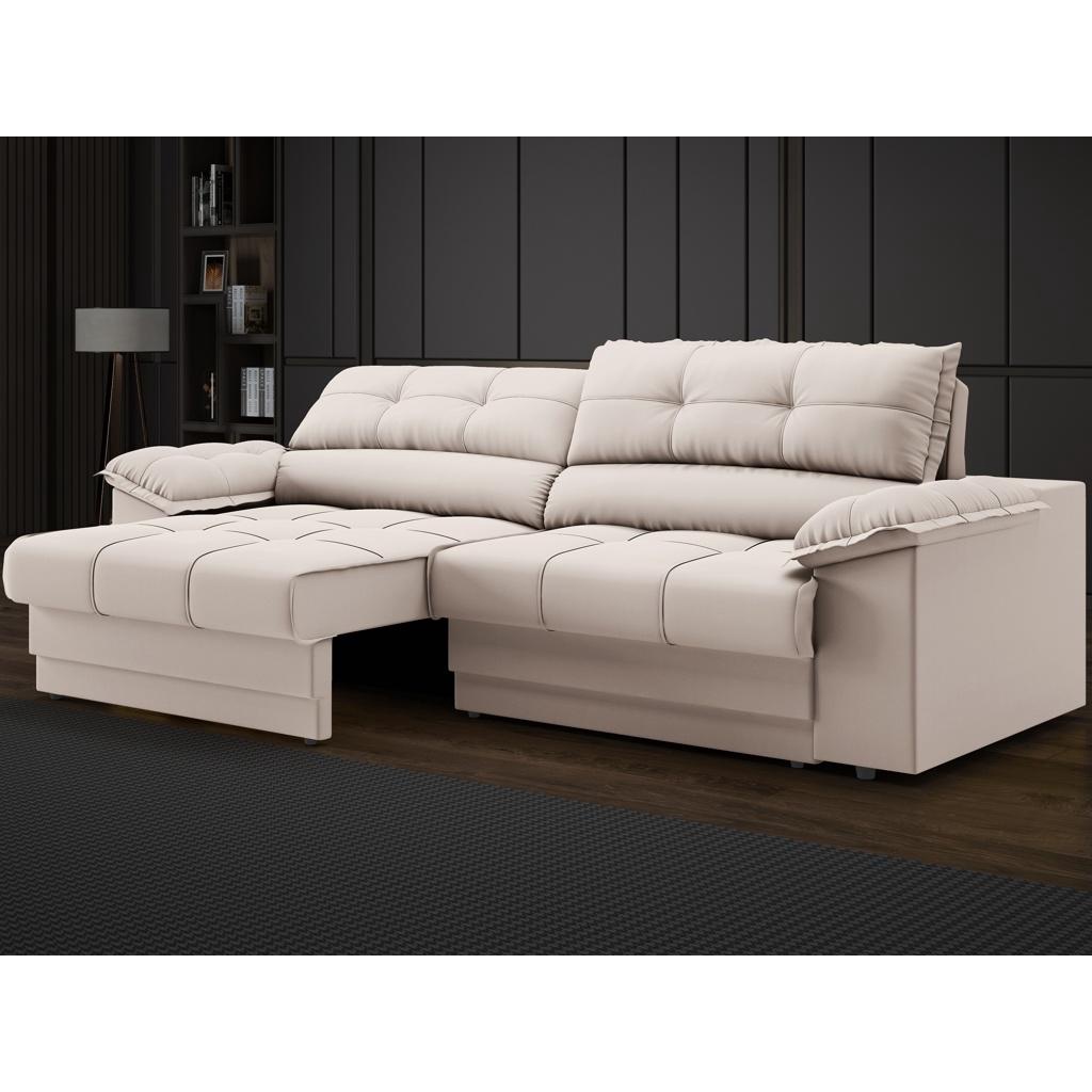 Sofá com Carregador USB Retrátil Reclinável Mimo 2,00m Velosuede Areia - NETSOFAS em Oferta na Shopee