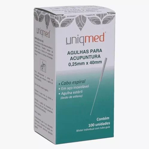 Agulha para Acupuntura 0,25x40mm Uniqmed - Cx 100 Unidades em Oferta na Shopee