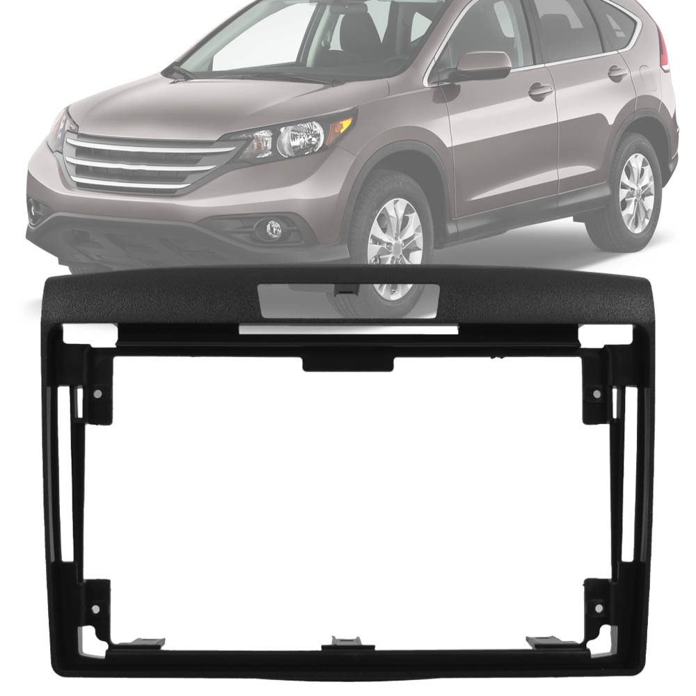 Moldura Painel 2 Din 9" Polegadas CRV 2012 até 2016 Preto