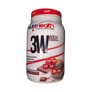 Whey 3W Zero Lactose 900g Nutri Health Lactose Free Com Bcaa e Glutamina 28g Proteina Diversos Sabores