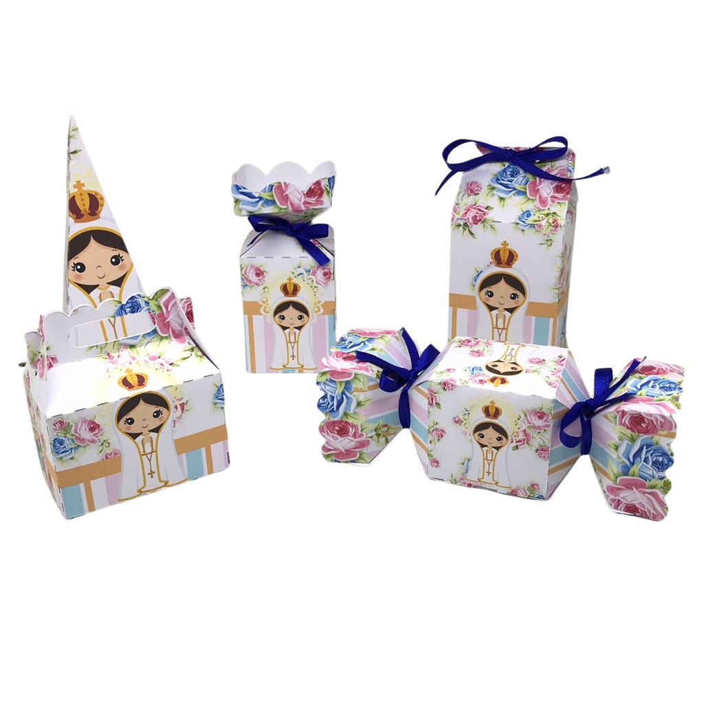 Kit Lembrancinha Nossa Senhora de Fátima Festa Infantil Aniversário Decoração
