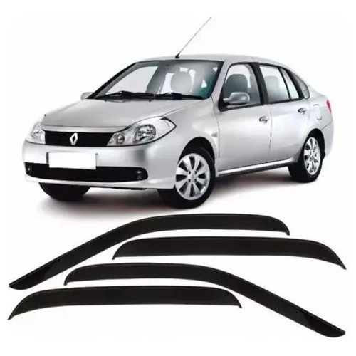 Calha De Chuva Defletor Ecoflex Renault Symbol 2009 A 2013 4 Portas Fume Ecoflex 92.002A