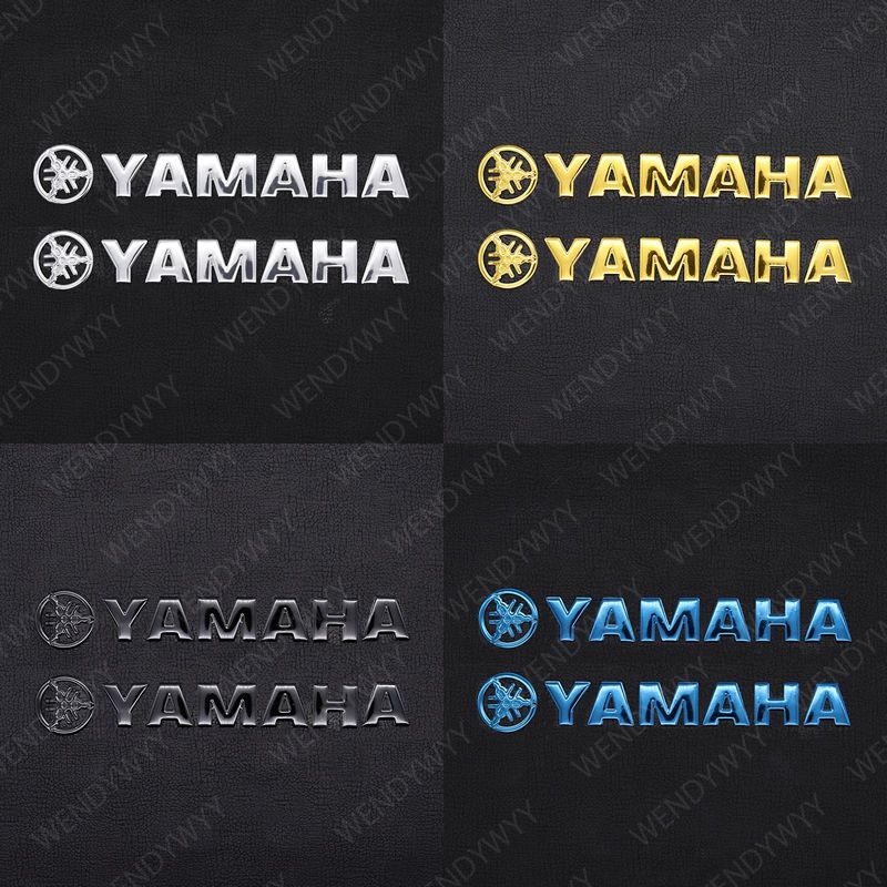 2x Borracha Macia 3D Emblema De À Prova D'água Adesivo Decalque Ouro Vermelho Prata Preto Azul Cor Para Motocicleta Yamaha